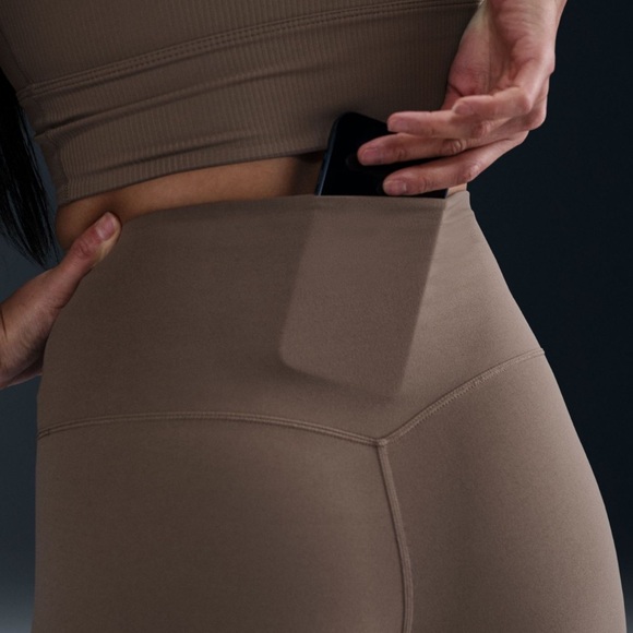 NIKE Zenvy High Waist Leggings Mink Brown NEW - Picture 7 of 12